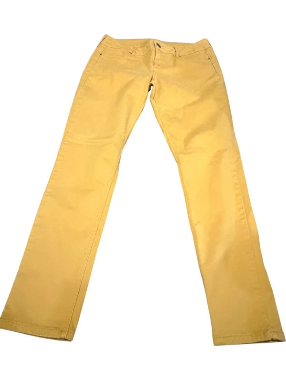 Maurice’s Women’s Size Large Mustard Yellow Jeans Straight Leg Stretch Denim